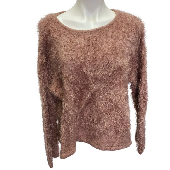 SZ L Soho New York and company Pink fuzzy sweater - Picture 1 of 2